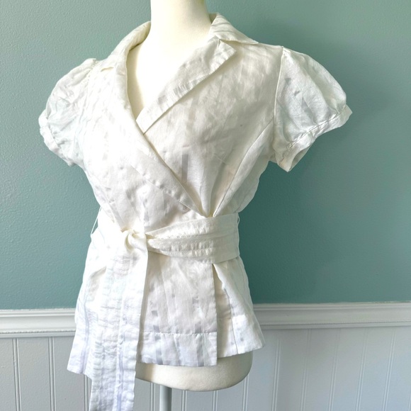 Lightweight linen button up Blouse Sz SP - Picture 4 of 10